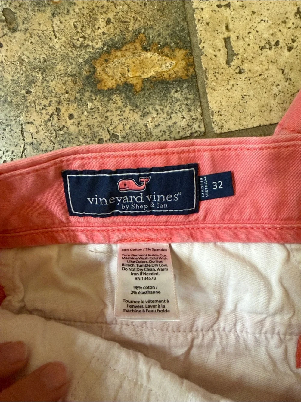 Vineyard Vines Coral Pink Men’s Flat Front Shorts